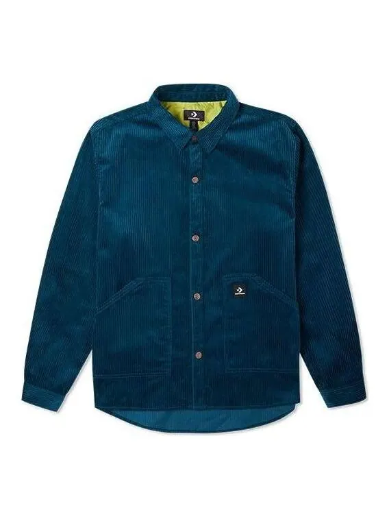 Рубашка corduroy button shirt 'blue' Converse — изображение 1 из 4, синий
