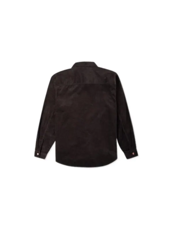 Рубашка corduroy button shirt 'dark brown' Converse — изображение 2 из 4, коричневый