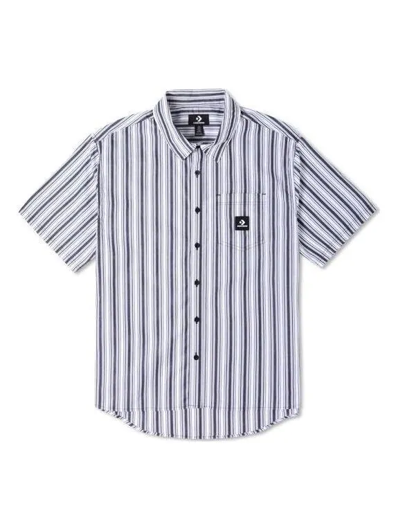 Рубашка striped short sleeve button down 'blue' Converse — изображение 1 из 2, синий
