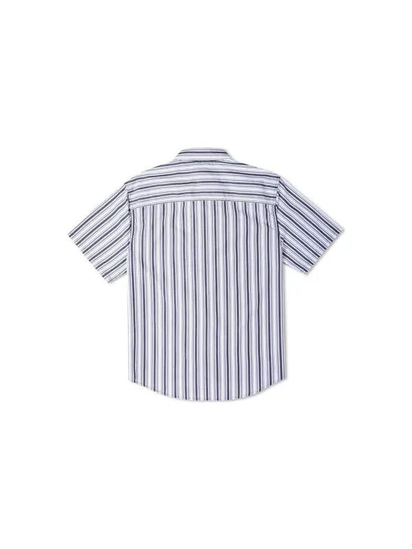 Рубашка striped short sleeve button down 'blue' Converse — изображение 2 из 2, синий