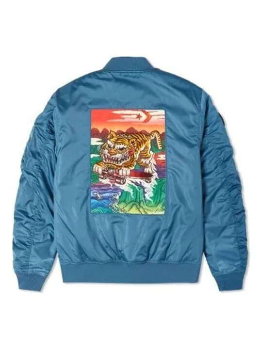 Куртка cny tiger bomber jacket 'blue multi' Converse — изображение 1 из 2, синий/мульти