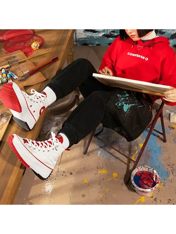 Свитер new year series tiger stripes hoodie red Converse — изображение 4 из 4, красный