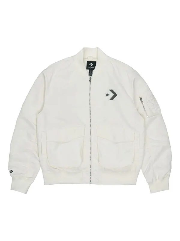 Куртка ss22 logo loose sports retro aviator jacket couple style white Converse — изображение 1 из 4, белый