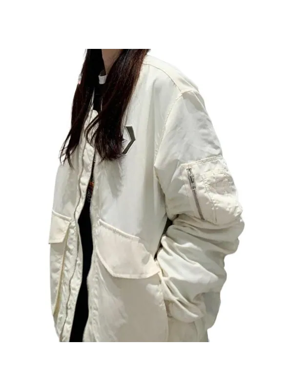 Куртка ss22 logo loose sports retro aviator jacket couple style white Converse — изображение 3 из 4, белый