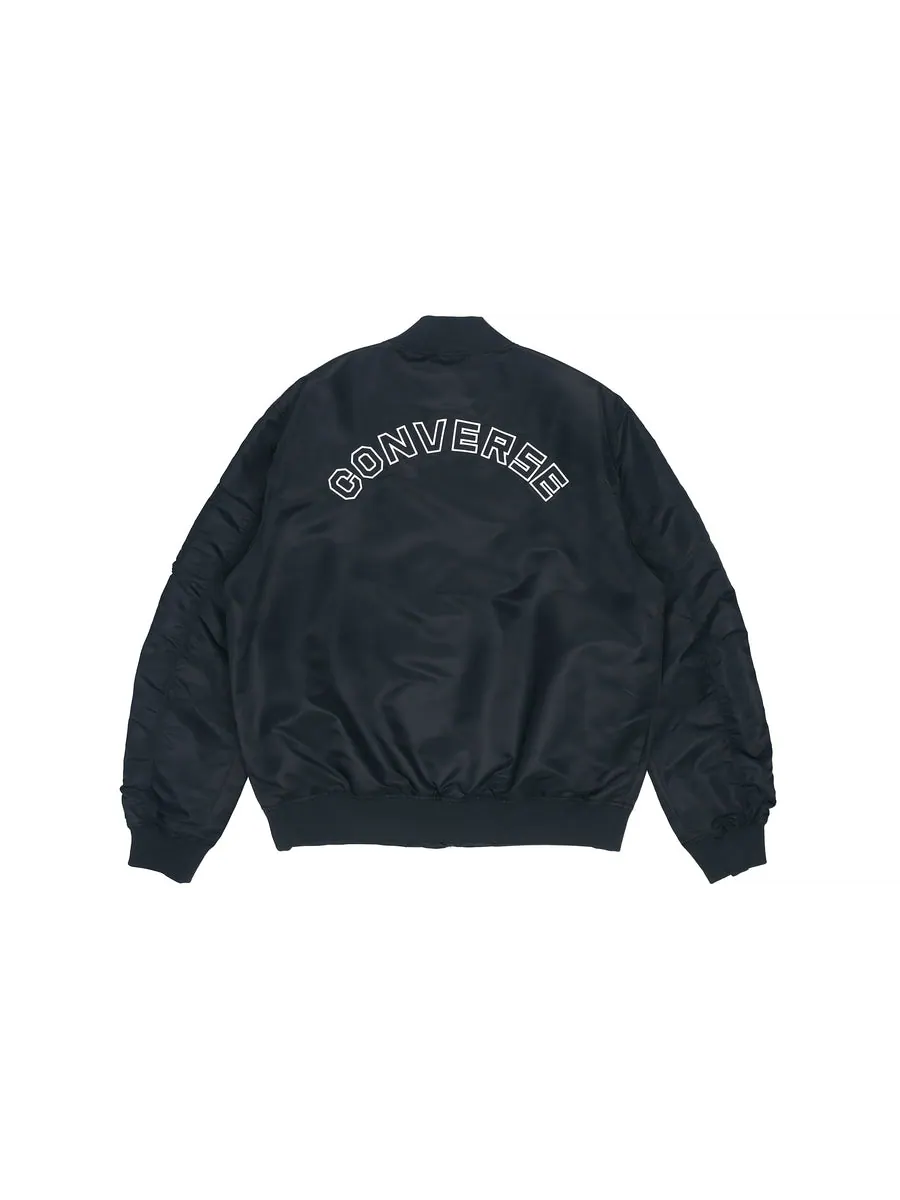 Куртка Converse SS22 Logo Loose Sports Retro aviator Jacket Unisex Black — изображение 3 из 3, черный