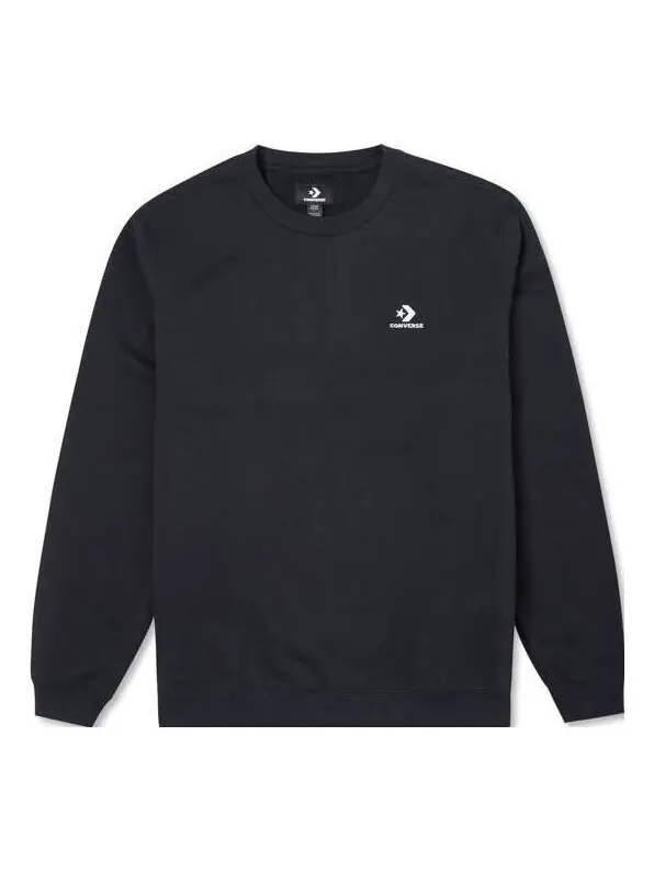 Свитер go-to embroidered star chevron brushed back fleece crew sweatshirt 'black' Converse