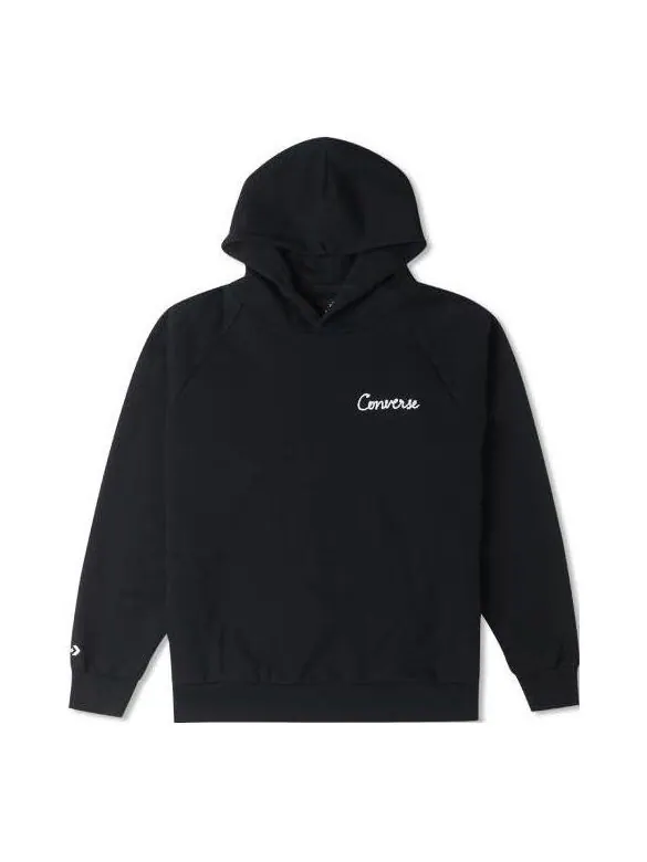 Толстовка raglan elevated hoodie 'black' Converse — изображение 1 из 1, черный