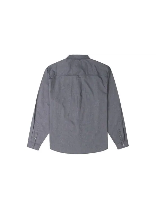 Рубашка oxford button up shirt 'grey blue' Converse — изображение 2 из 2, серый/синий