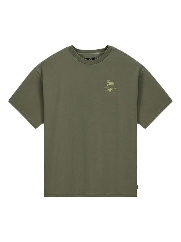 Футболка x patta four-leaf clover short sleeve t-shirt 'olive green' Converse — изображение 1 из 2, оливковый зеленый