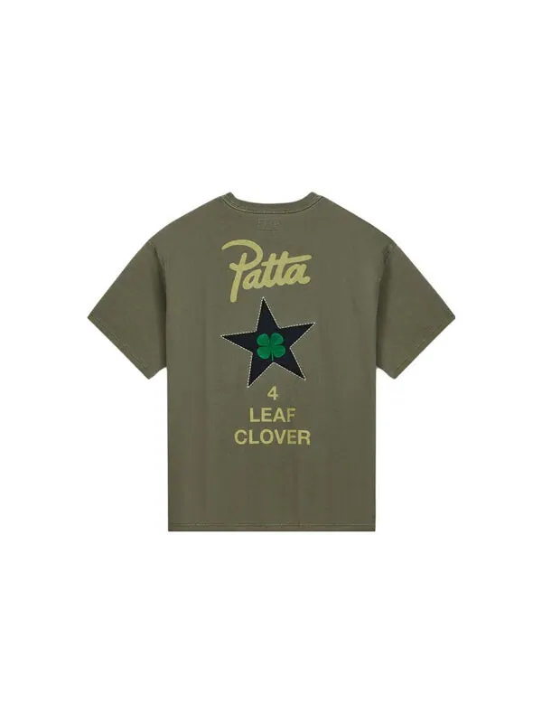 Футболка x patta four-leaf clover short sleeve t-shirt 'olive green' Converse — изображение 2 из 2, оливковый зеленый