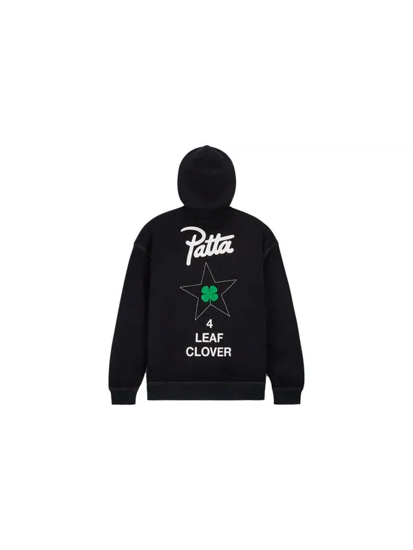 Толстовка x patta four-leaf clover utility fleece hoodie 'black' Converse — изображение 2 из 2, черный