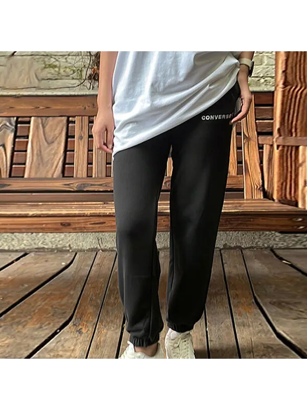 Брюки logo sweatpants 'black' Converse — изображение 3 из 4, черный