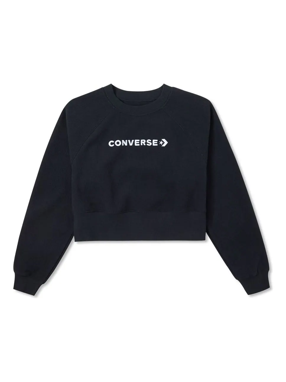 Рубашка (WMNS) Converse Wordmark Fleece Crew Top 'Black'