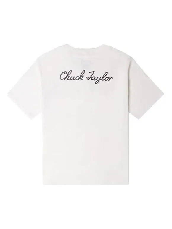 Футболка chuck taylor logo button-up t-shirt 'white' Converse — изображение 1 из 2, белый/черный