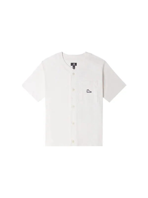 Футболка chuck taylor logo button-up t-shirt 'white' Converse — изображение 2 из 2, белый/черный