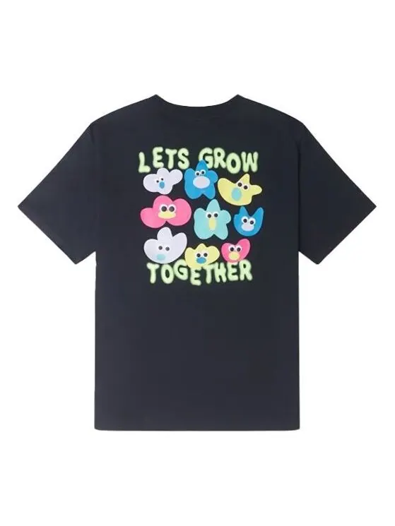 Футболка grow together t-shirt 'black' Converse — изображение 1 из 1, черный/мульти