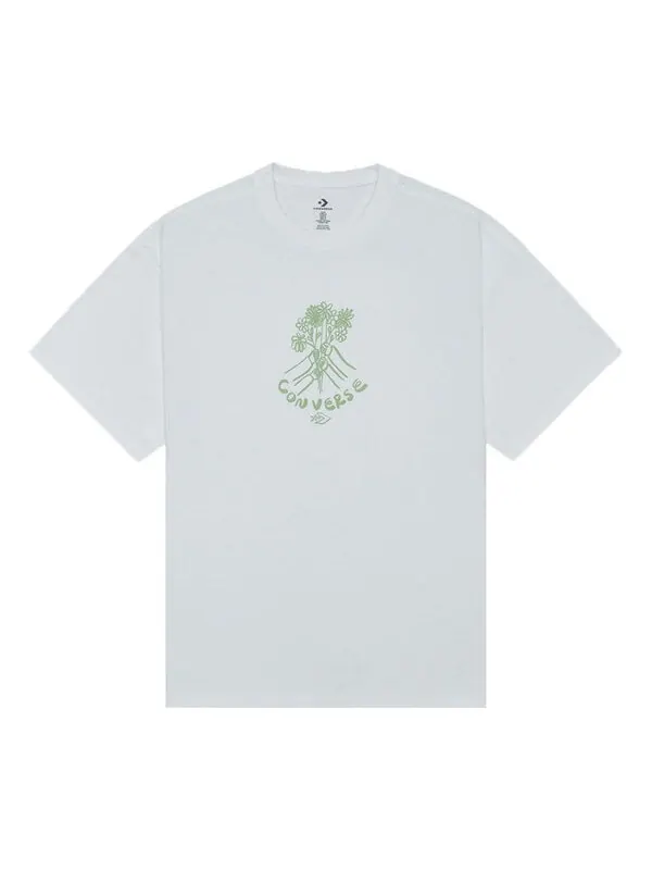 Футболка flower friends tee 'white' Converse — изображение 1 из 1, белый/зеленый