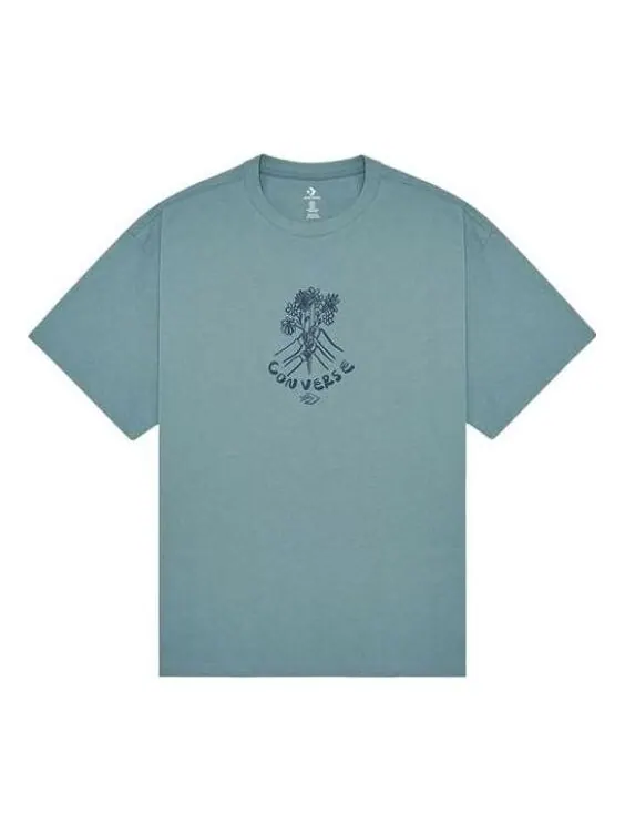 Футболка flower friends tee 'blue' Converse — изображение 1 из 2, синий