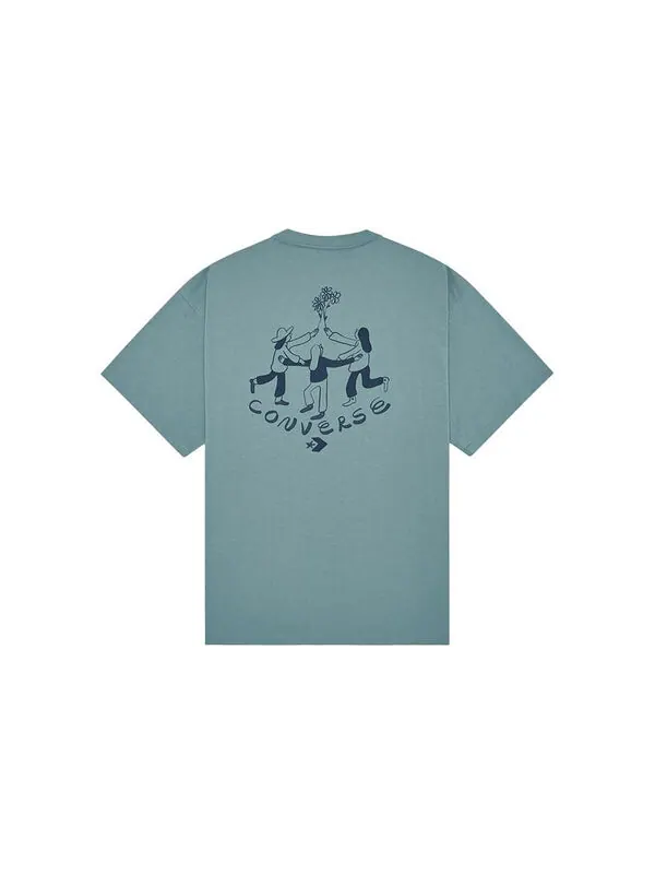 Футболка flower friends tee 'blue' Converse — изображение 2 из 2, синий