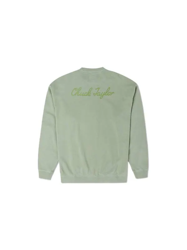 Свитер sneakers patch loose fit sweatshirt 'summit sage' Converse — изображение 2 из 2, светлый зеленый