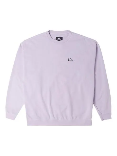 Свитер sneakers patch loose fit sweatshirt 'light purple' Converse