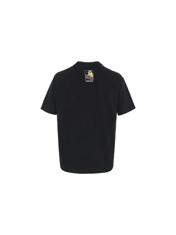 Футболка disk jockey logo t-shirt 'black' Converse — изображение 2 из 2, черный