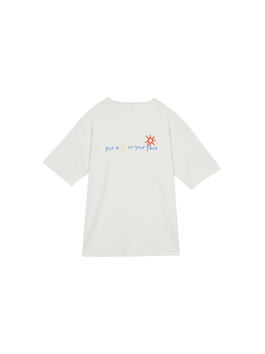 Футболка Converse Put-a-Smile-On-Your-Face Logo T-Shirt 'White' — изображение 2 из 2, белый