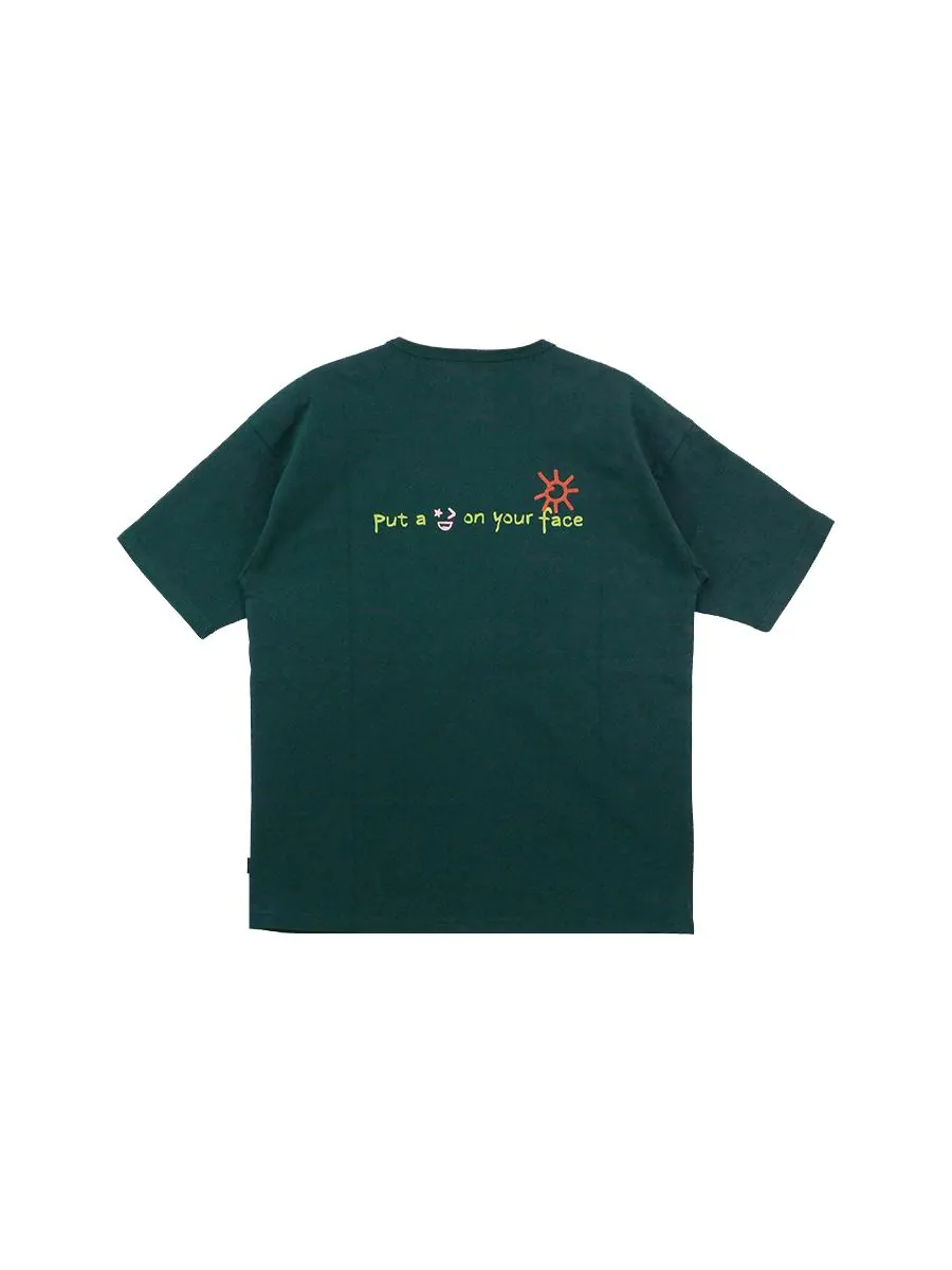 Футболка Converse Put-a-Smile-On-Your-Face Logo T-Shirt 'Green' — изображение 2 из 3, зеленый