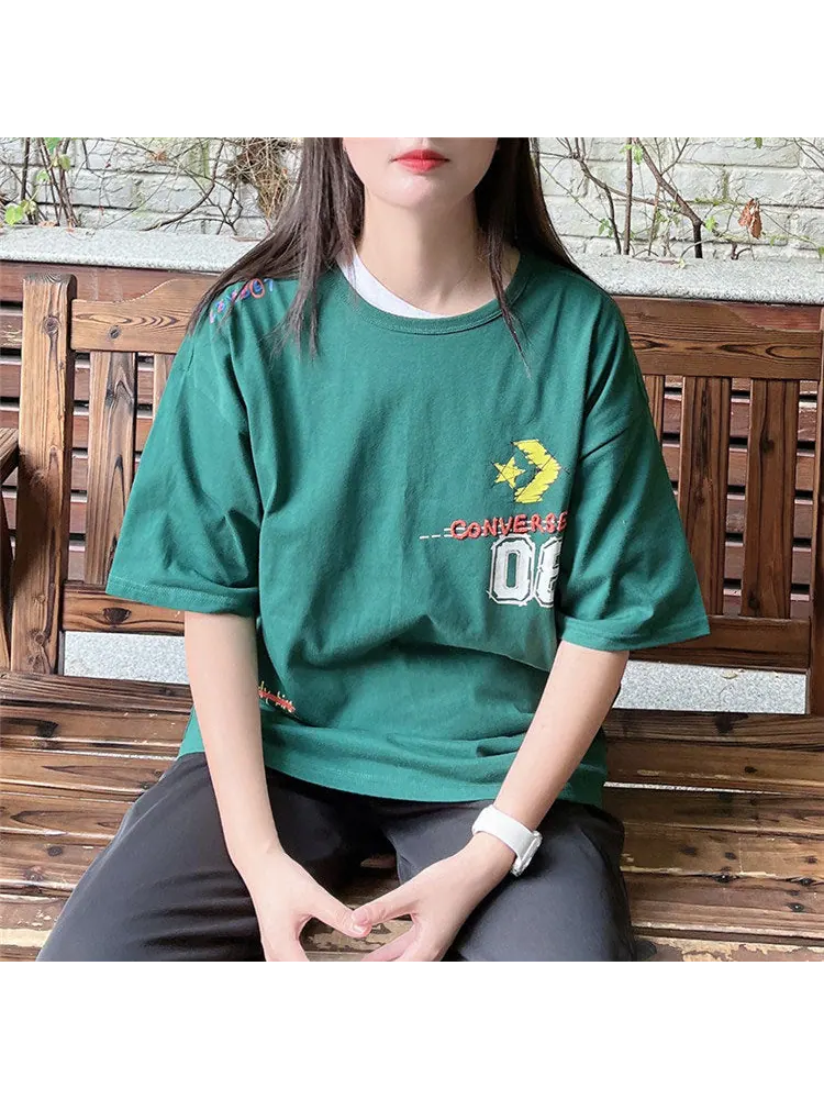 Футболка Converse Put-a-Smile-On-Your-Face Logo T-Shirt 'Green' — изображение 3 из 3, зеленый