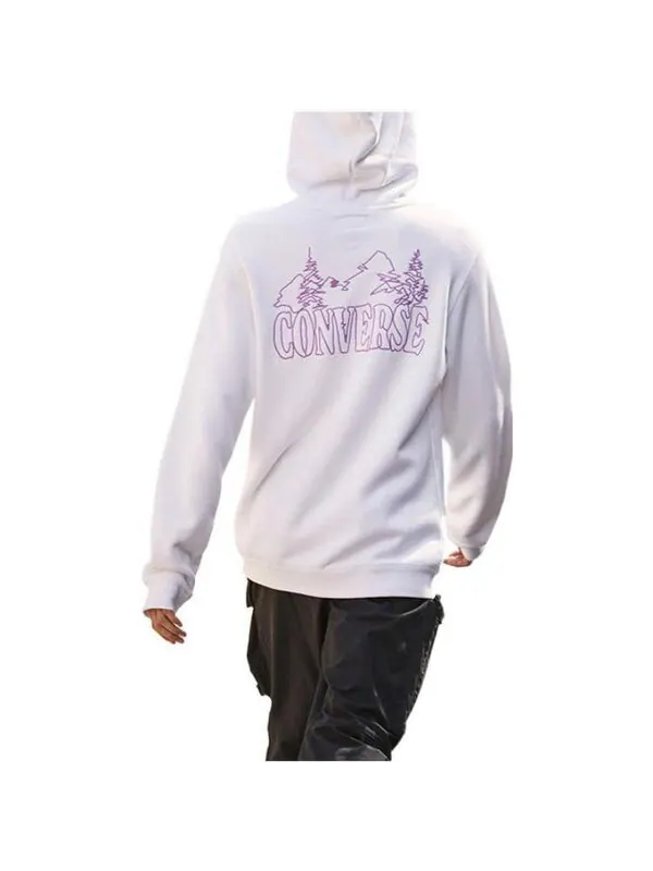 Толстовка mountain logo hoodie 'white' Converse — изображение 2 из 2, белый/фиолетовый