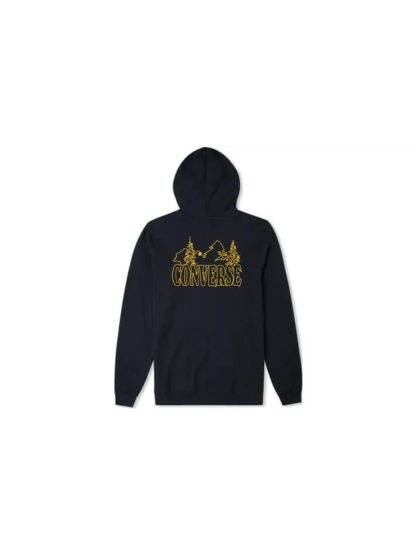 Толстовка mountain logo hoodie 'black' Converse — изображение 2 из 4, черный