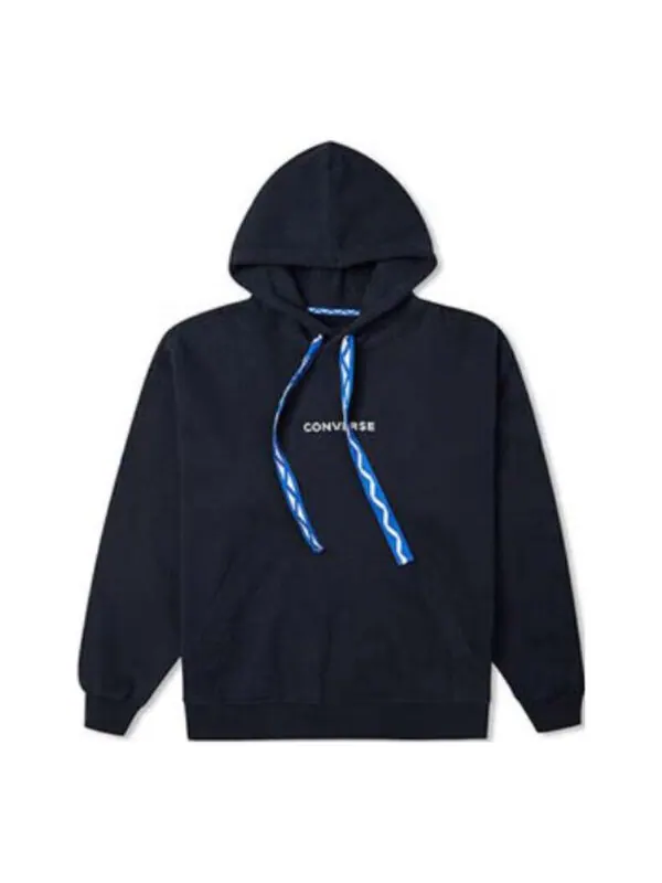 Толстовка tapesty hoodie 'black' Converse — изображение 1 из 2, черный/синий