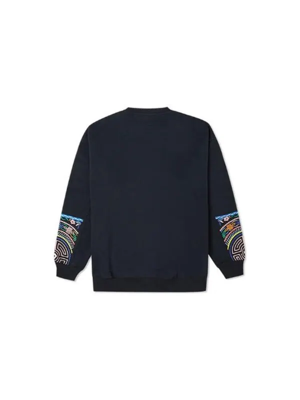 Свитер tapesty crewneck sweatshirt 'black' Converse — изображение 2 из 2, черный