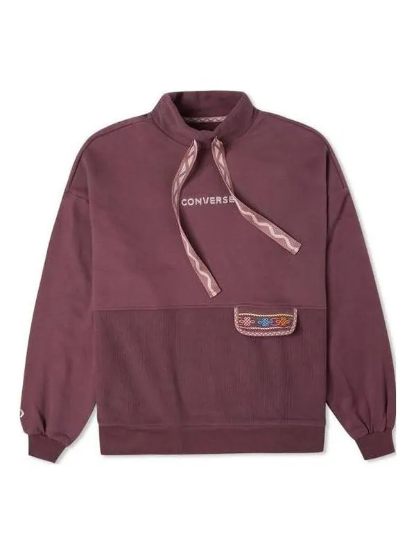 Свитер tapesyt crew sweatshirt 'dark mauve' Converse