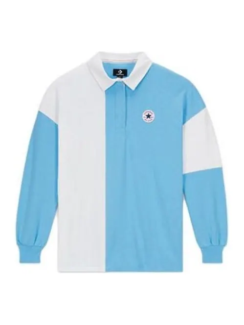 Поло (WMNS) Converse Retro Rugby Shirt 'Light Blue White'