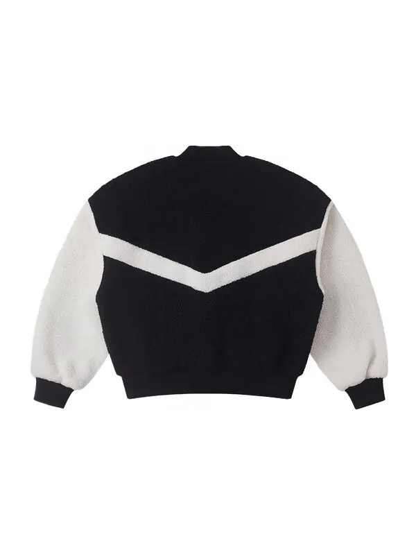 Куртка sherpa varsity jacket 'black white' Converse — изображение 2 из 2, черный/белый