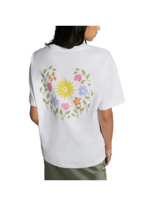 Футболка oversized floral graphic crew t-shirt 'white' Converse — изображение 3 из 3, белый/мульти