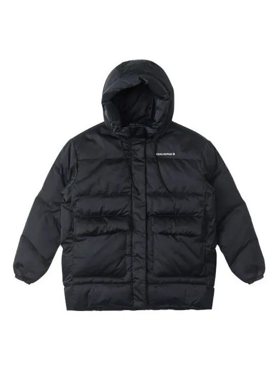 Куртка fashion mid down jacket 'black' Converse — изображение 1 из 2, черный