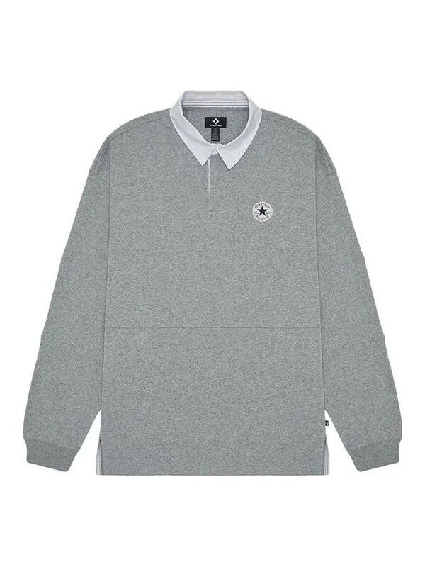 Рубашка поло all star long sleeve rugby 'grey' Converse — изображение 1 из 1, серый