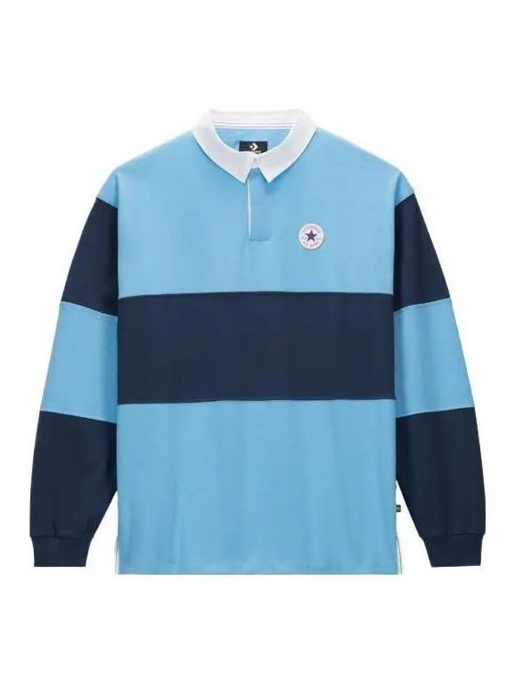 Рубашка поло all star long sleeve rugby 'blue' Converse — изображение 1 из 1, синий/темно-синий/белый
