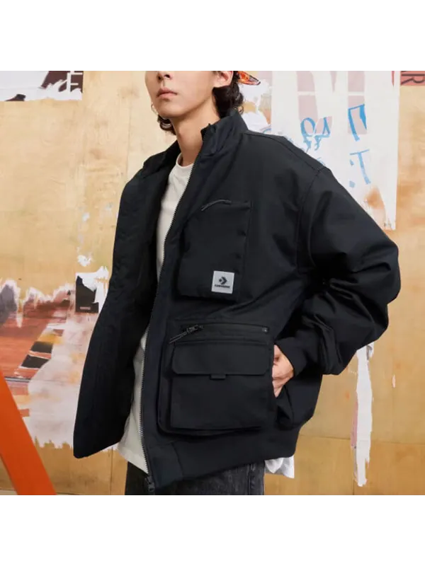 Куртка short down bomber jacket 'black' Converse — изображение 3 из 3, черный
