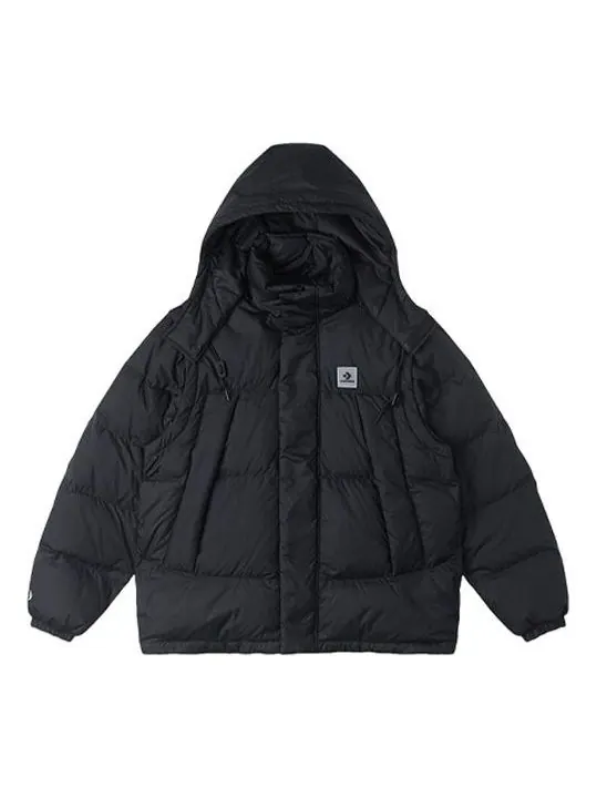 Куртка premium short down detachable jacket 'black' Converse — изображение 1 из 1, черный