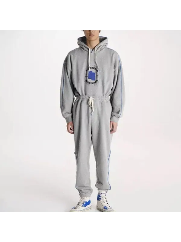 Толстовка x ader error shapes pullover hoodie 'vintage grey heather' Converse — изображение 3 из 4, серый/синий