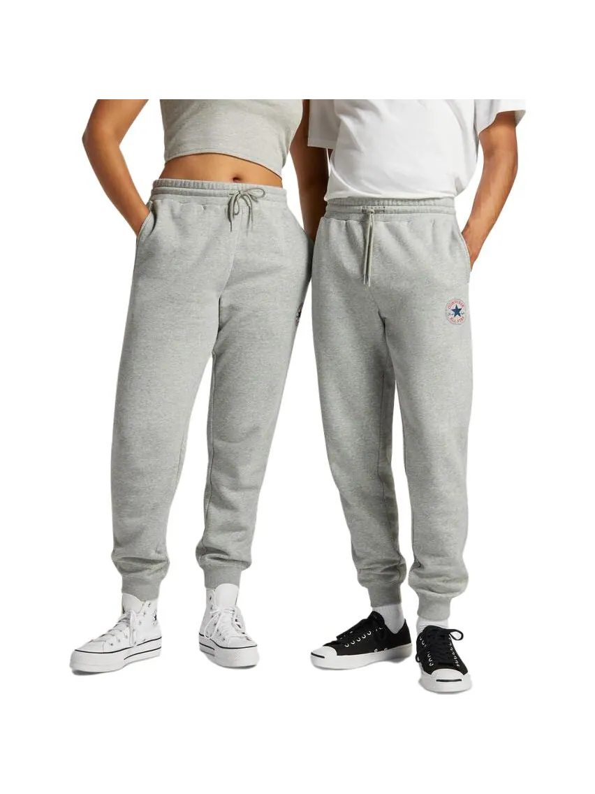 Спортивные брюки Converse Go-To All Star Patch Standard-Fit Fleece Sweatpants 'Grey' — изображение 2 из 4, серый