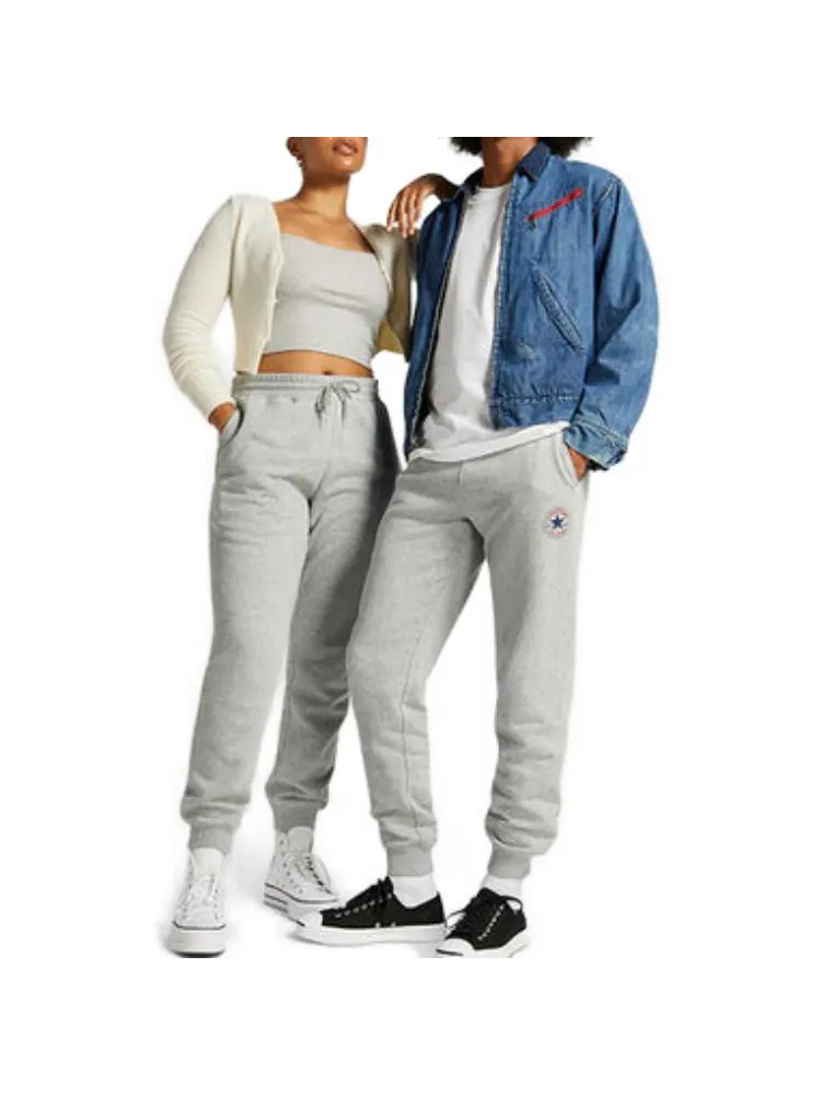 Спортивные брюки Converse Go-To All Star Patch Standard-Fit Fleece Sweatpants 'Grey' — изображение 3 из 4, серый