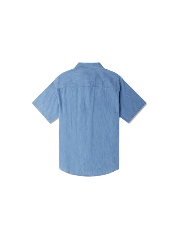 Рубашка elevated chambray shirt 'indigo blue' Converse — изображение 2 из 2, индиго синий