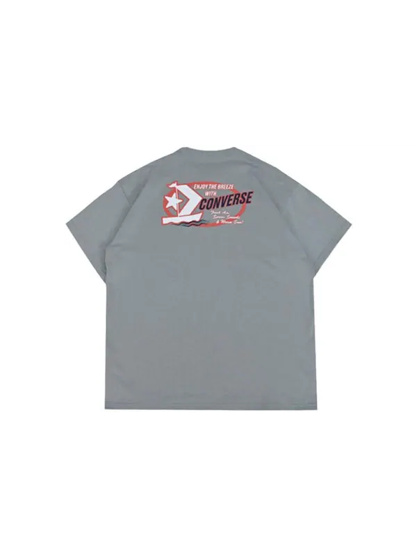 Футболка retro sail boat graphic t-shirt 'grey' Converse — изображение 2 из 2, серый/мульти