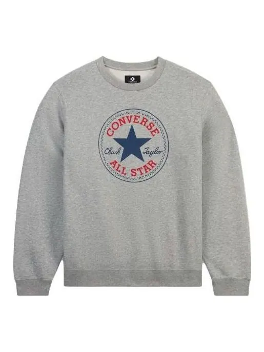 Свитер go-to all star patch standard-fit fleece crew sweatshirt 'vintage grey heather' Converse
