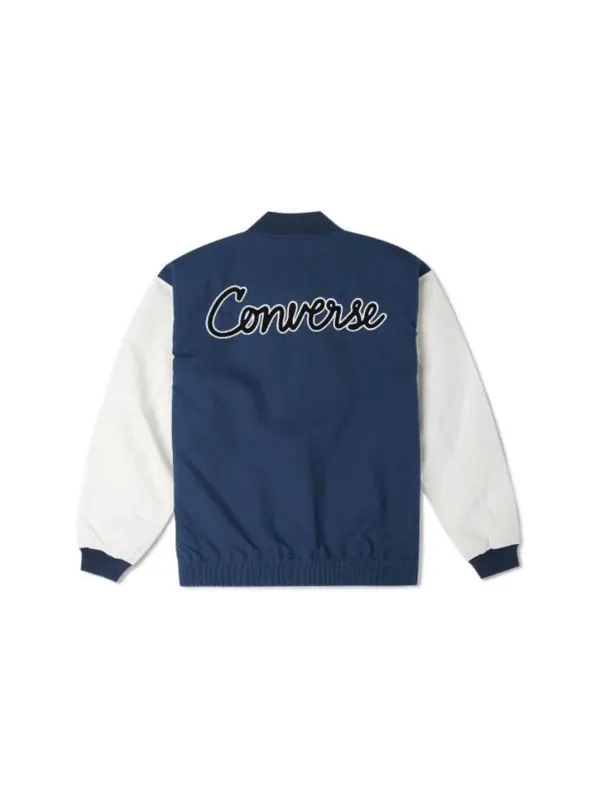 Куртка chain stitch woven jacket 'blue white' Converse — изображение 2 из 2, синий/белый