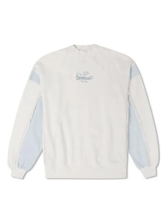 Свитер denim patchwork crew sweatshirt 'white' Converse